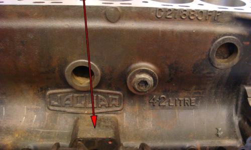 XKE Series 1.5 engine number on side of block 1968.png